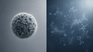 Diagram contrasting organism testing and mycotoxin chemistry testing for black mold