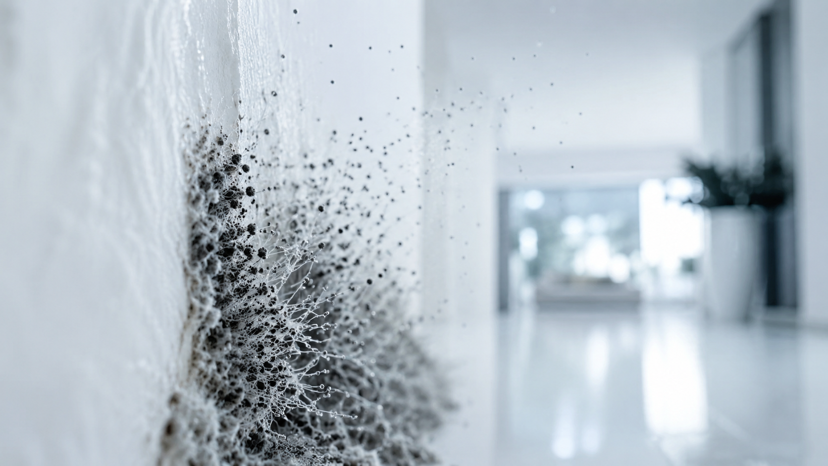 Mold colony releasing airborne particles, illustrating the question is mold alive and what mold produces