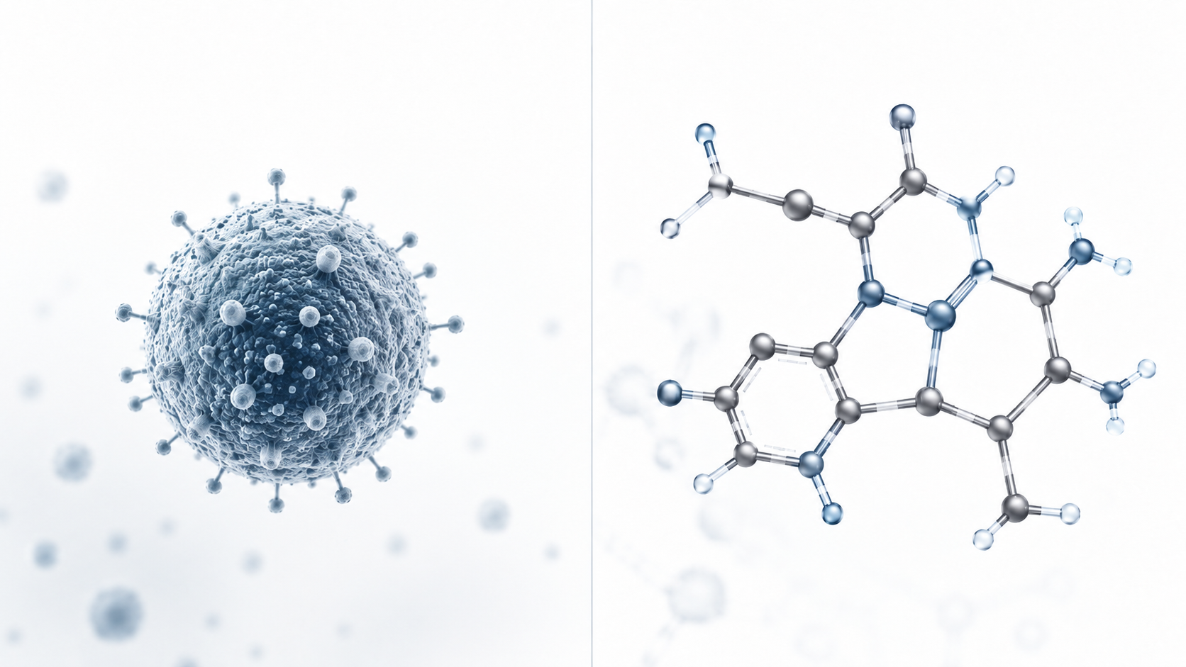 Illustration contrasting living mold biology with mycotoxin chemistry